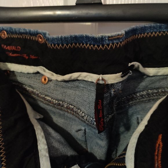 Like New Y2K Emerald Red by Marc Ecko bootcut/ flare cotton Dark blue Jeans_3 - Picture 4 of 11